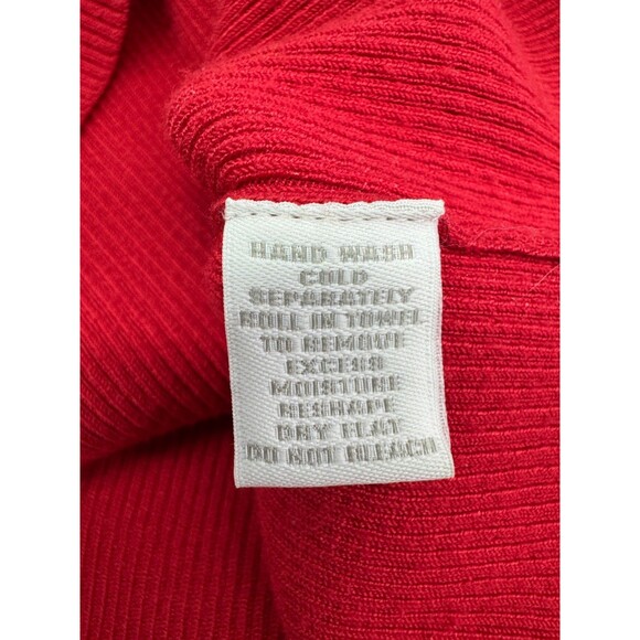 Charter Club 3/4 Sleeve Ribbed Knit Sweater Women's Size XL Red Gold Buttons - Picture 7 of 7